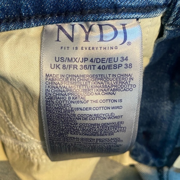 NYDJ Blue Cropped capris Jeans with Stretch sz 4 - Picture 12 of 13